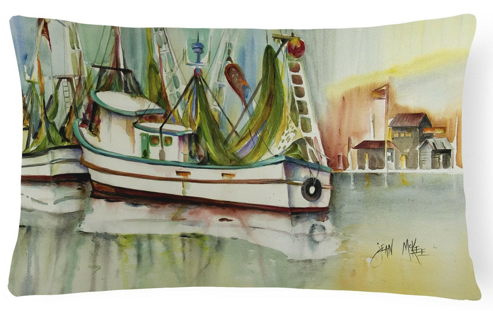 Ocean Springs Shrimper Canvas Fabric Decorative Pillow JMK1068PW1216 by Caroline's Treasures
