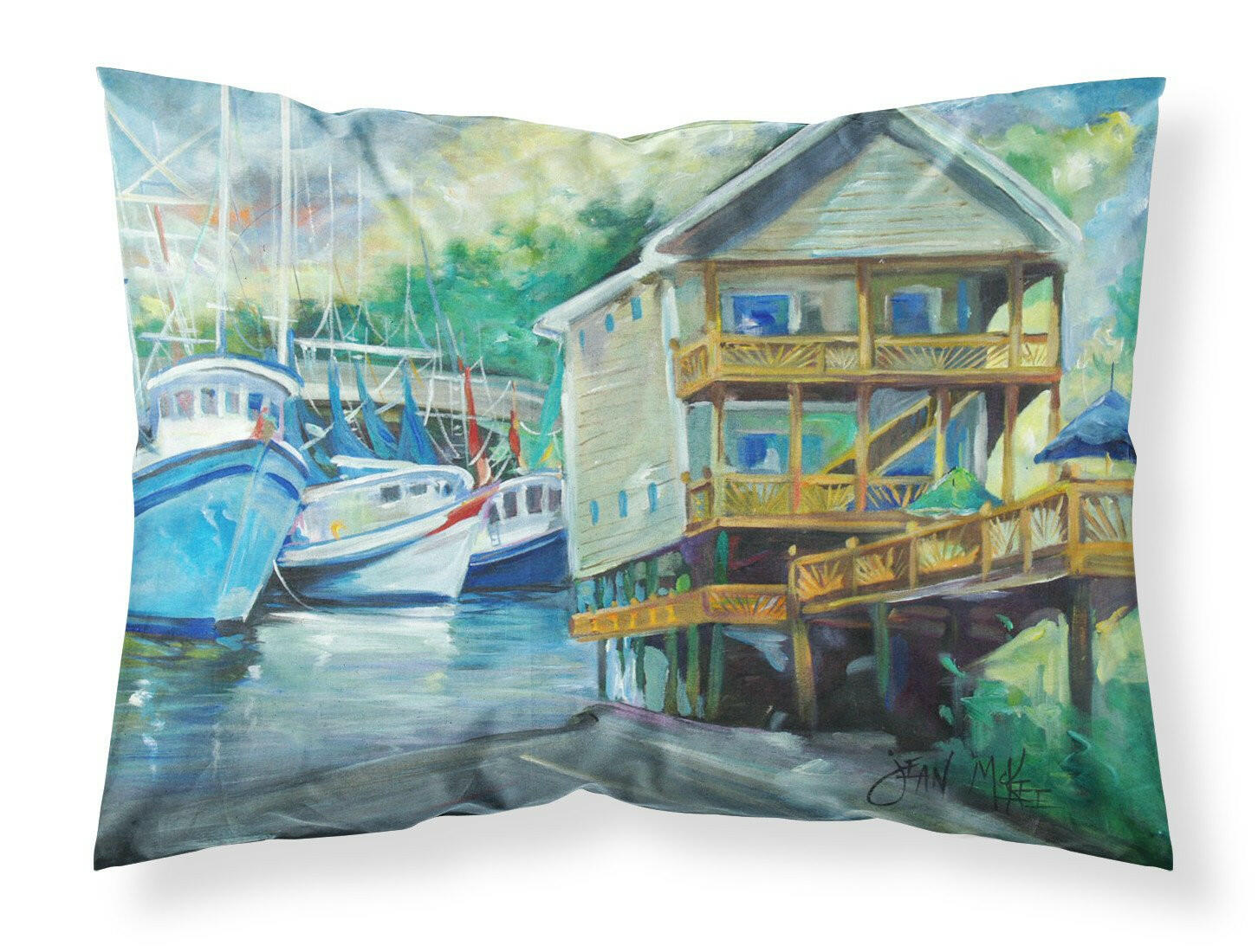 Ocean Springs Harbour Landing Fabric Standard Pillowcase JMK1069PILLOWCASE by Caroline's Treasures