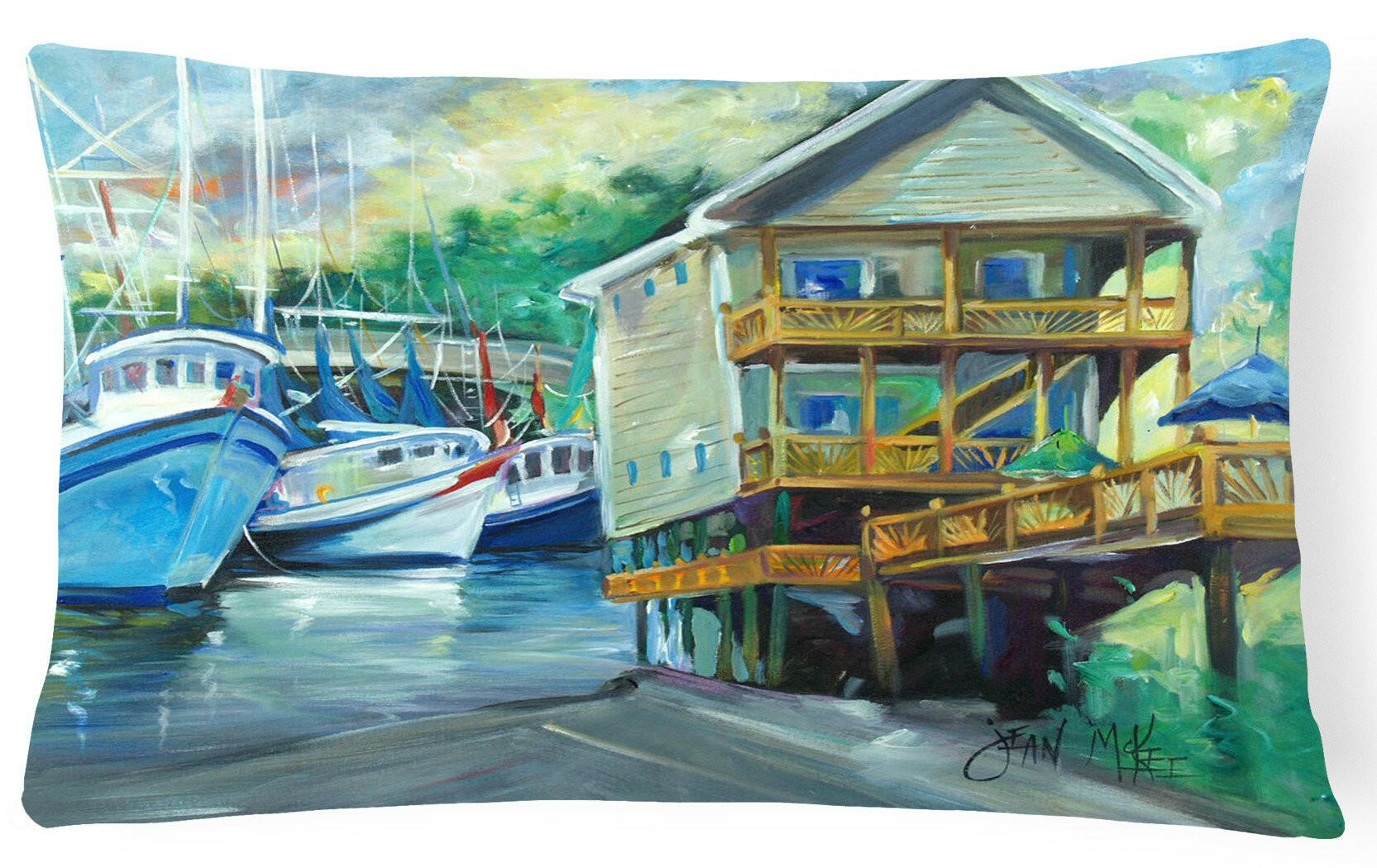 Ocean Springs Harbour Landing Canvas Fabric Decorative Pillow JMK1069PW1216 by Caroline's Treasures