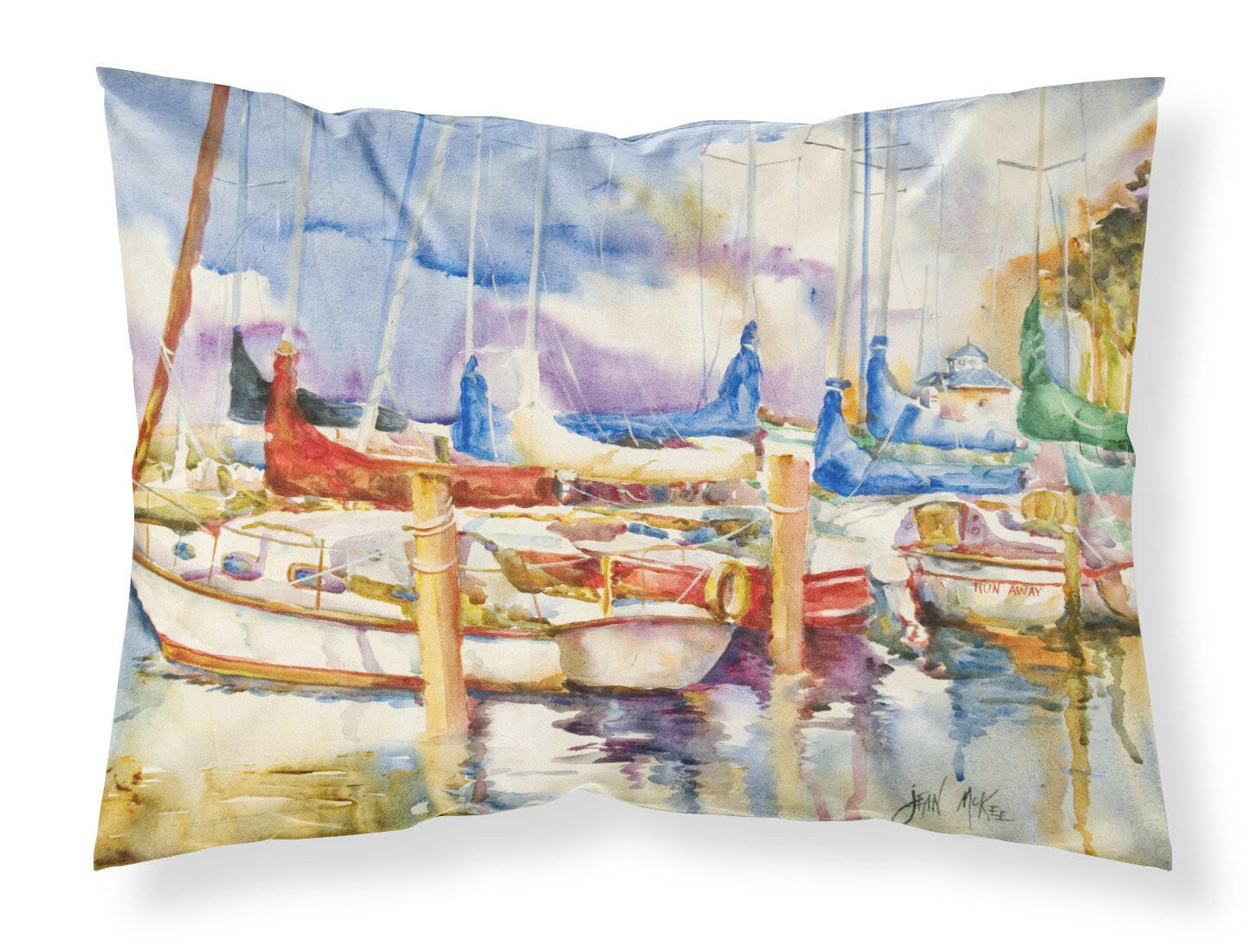 Run Away Sailboats Fabric Standard Pillowcase JMK1072PILLOWCASE by Caroline's Treasures