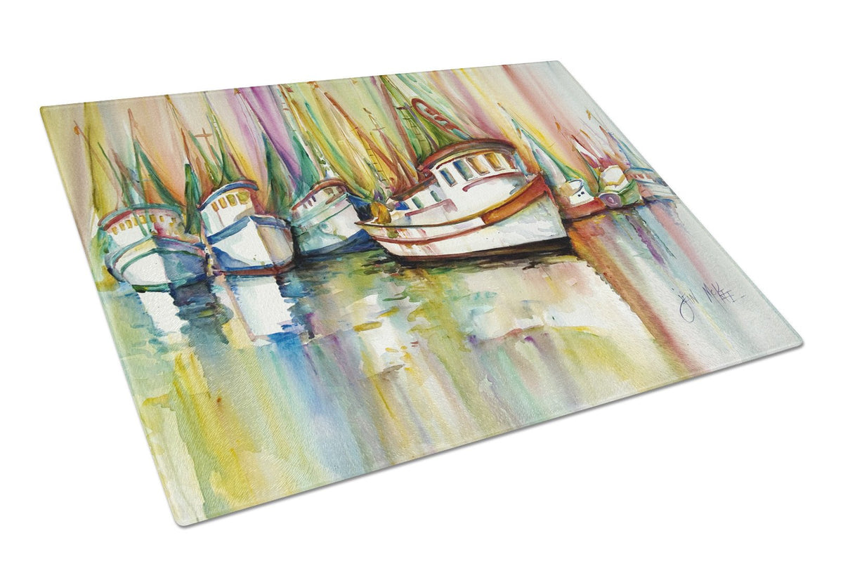 Shrimp Fleet Glass Cutting Board Large JMK1074LCB by Caroline&#39;s Treasures