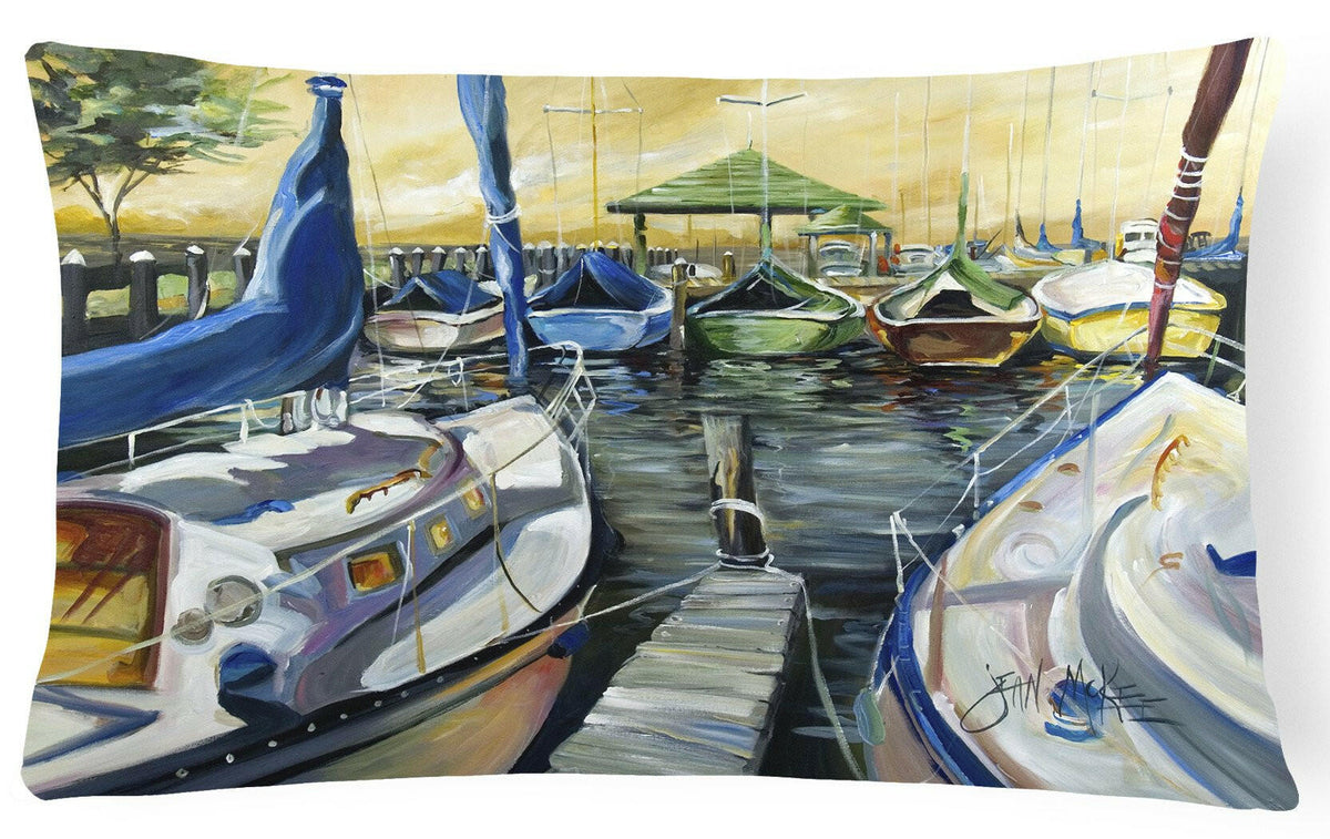 Seven Boats Sailboats Canvas Fabric Decorative Pillow JMK1075PW1216 by Caroline&#39;s Treasures