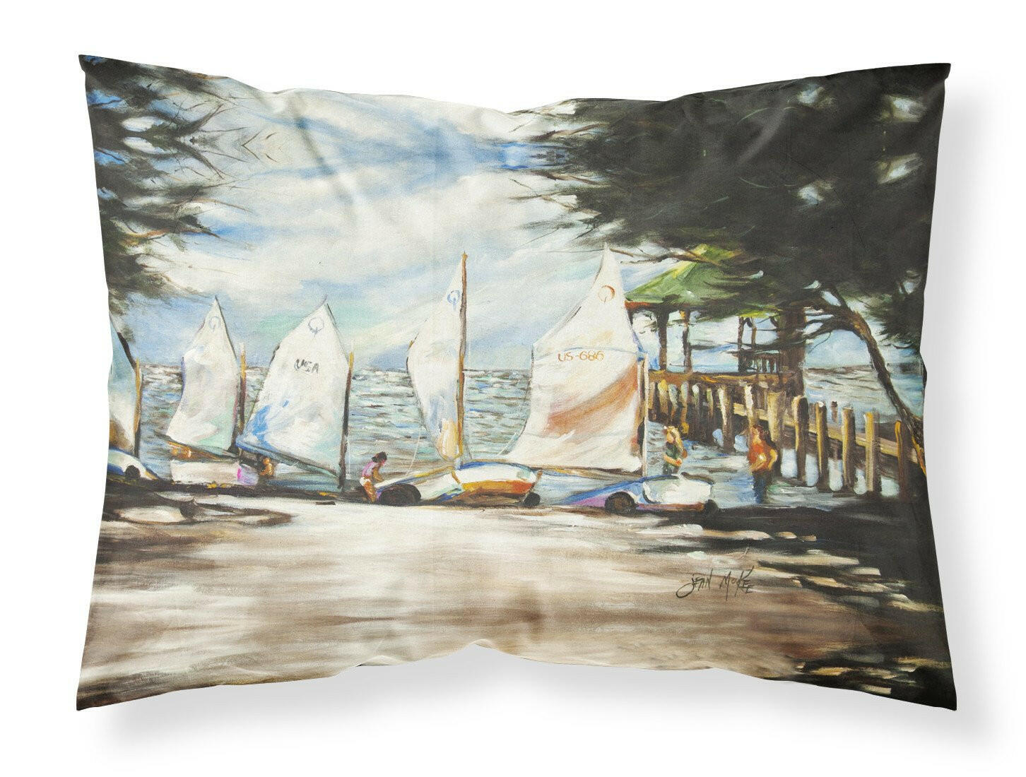 Sailing Lessons Sailboats Fabric Standard Pillowcase JMK1077PILLOWCASE by Caroline's Treasures