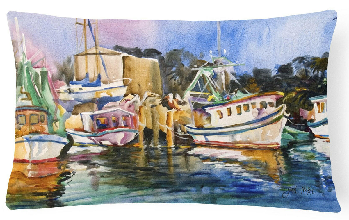 Shrimp Boat Warehouse Canvas Fabric Decorative Pillow JMK1079PW1216 by Caroline&#39;s Treasures