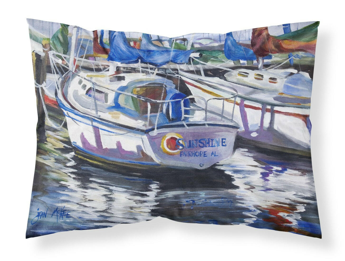 Sunshine Sailboat Fabric Standard Pillowcase JMK1081PILLOWCASE by Caroline's Treasures