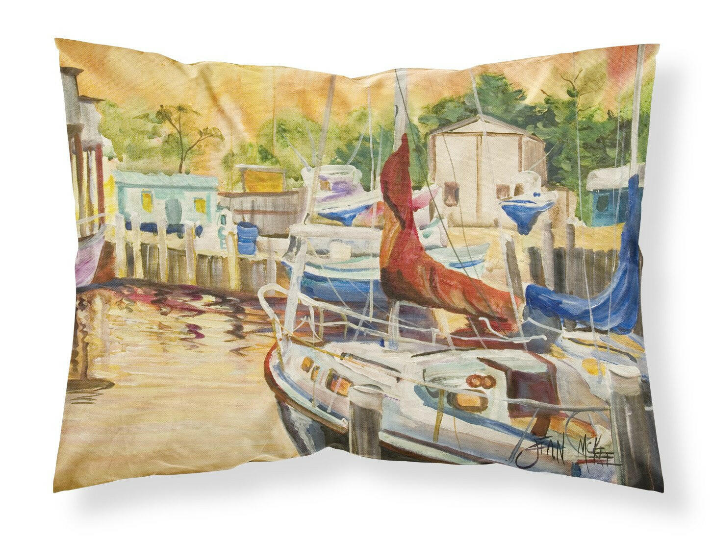 Sunset Bay Sailboat Fabric Standard Pillowcase JMK1082PILLOWCASE by Caroline's Treasures