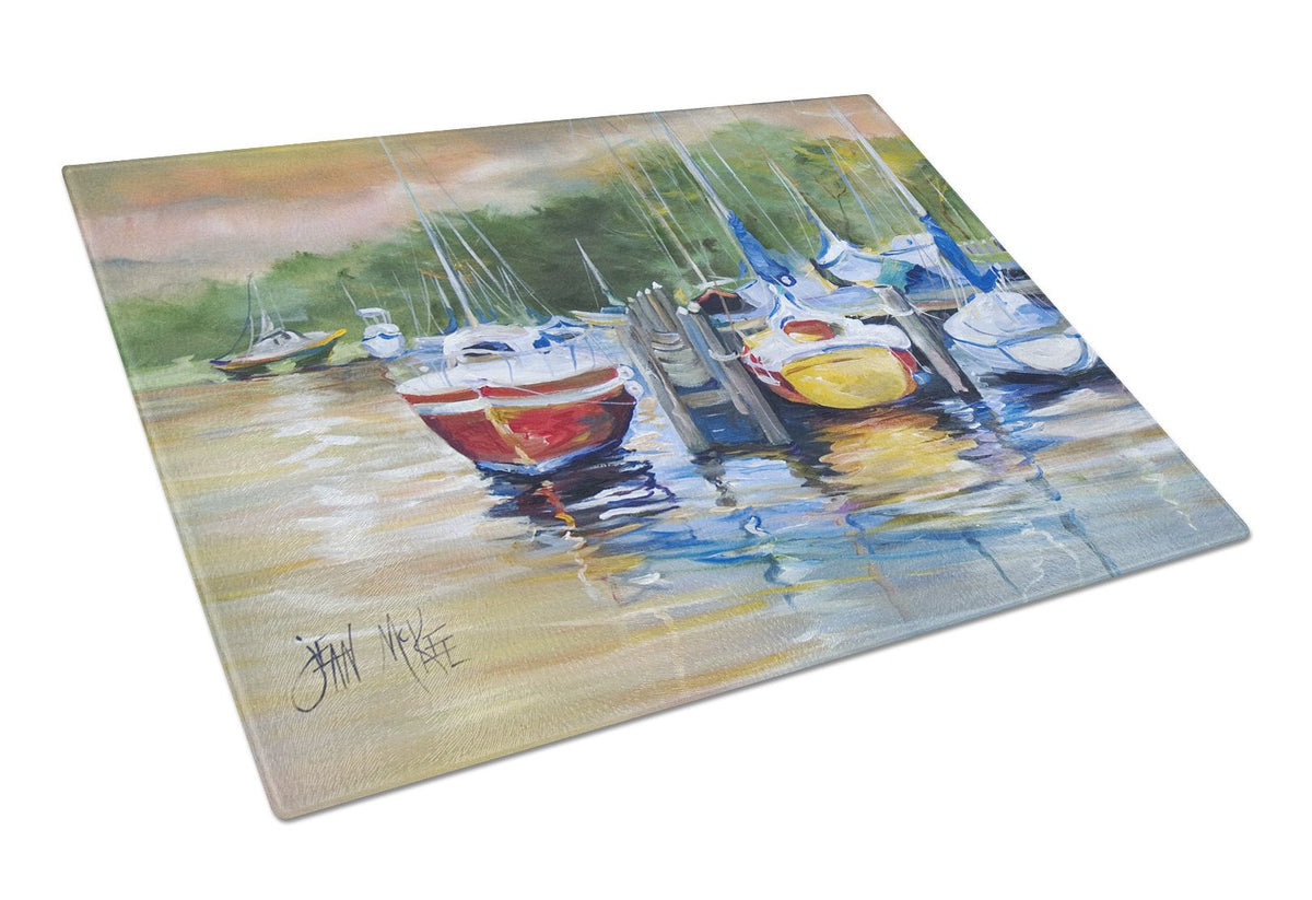 Up the Creek Sailboat Glass Cutting Board Large JMK1086LCB by Caroline&#39;s Treasures
