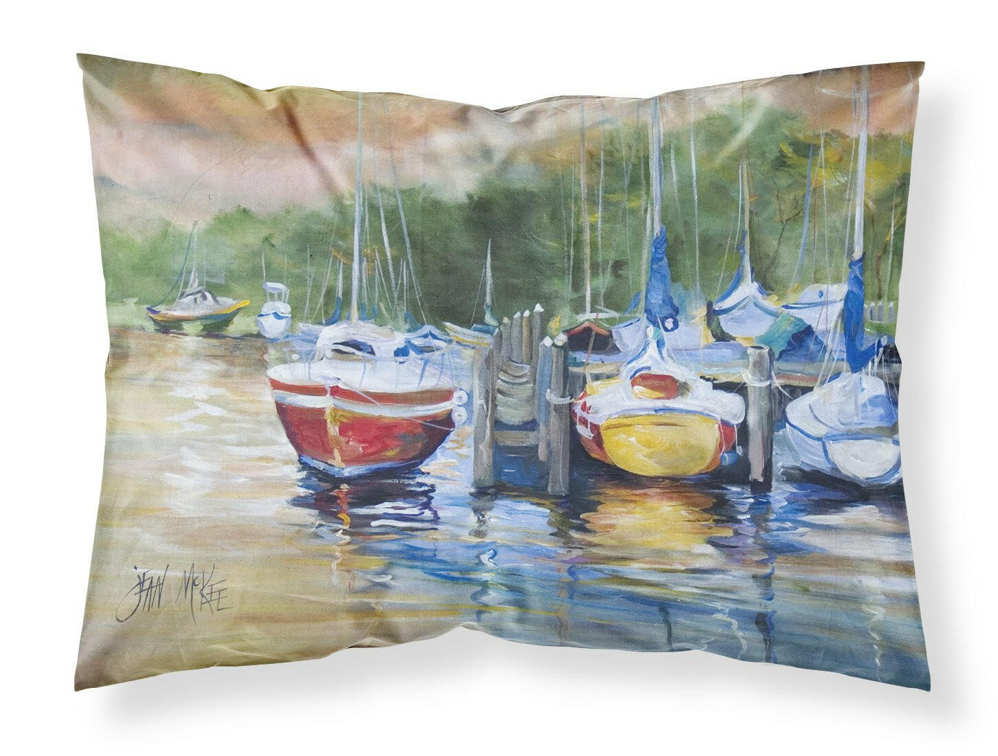 Up the Creek Sailboat Fabric Standard Pillowcase JMK1086PILLOWCASE by Caroline's Treasures