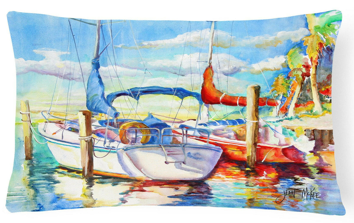 Towering Q Sailboat Canvas Fabric Decorative Pillow JMK1088PW1216 by Caroline&#39;s Treasures