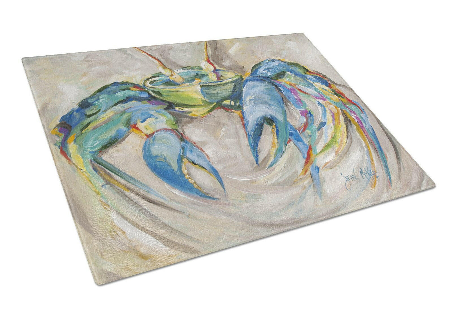 Blue Crab Glass Cutting Board Large JMK1089LCB by Caroline's Treasures