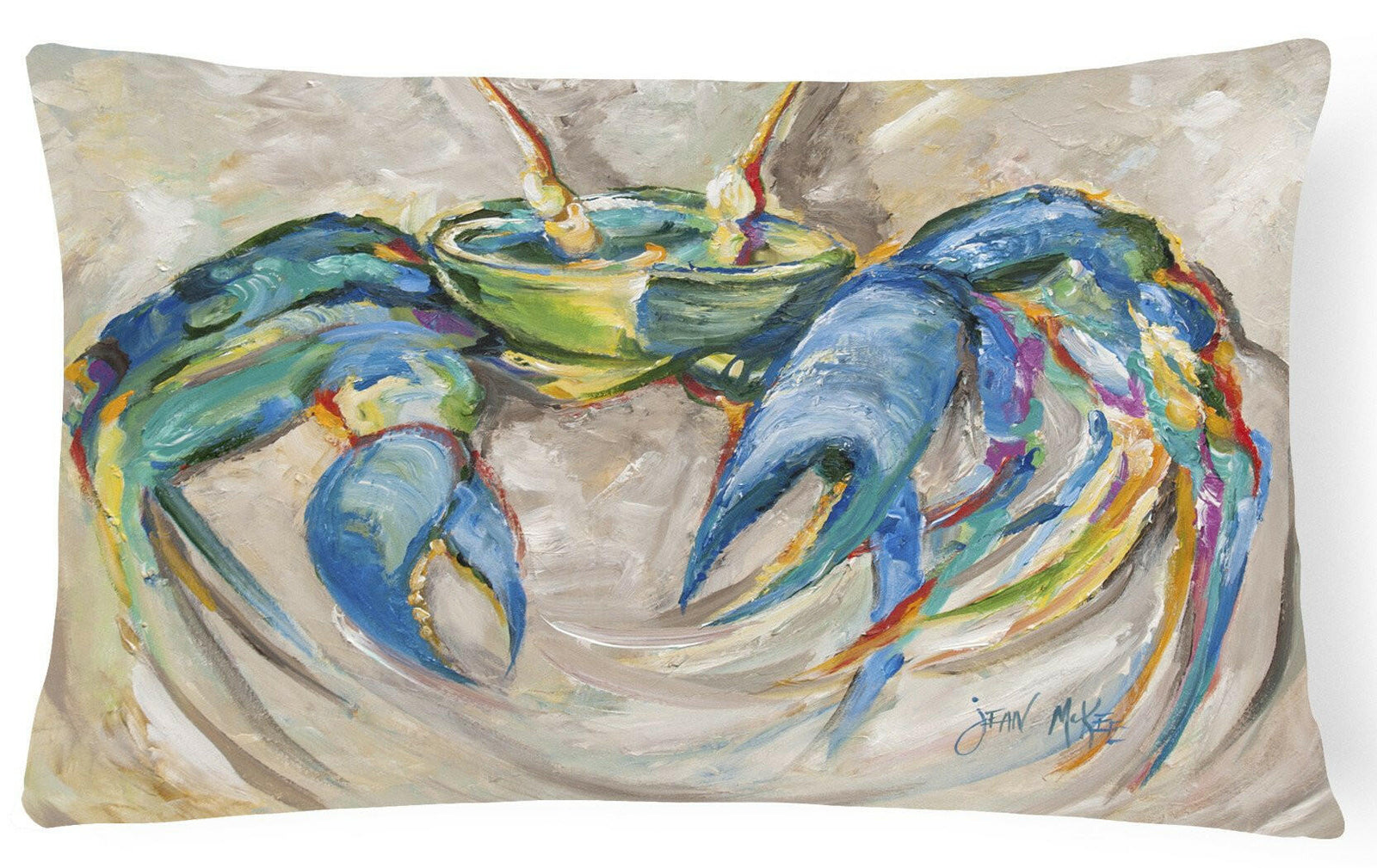 Blue Crab Canvas Fabric Decorative Pillow JMK1089PW1216 by Caroline's Treasures