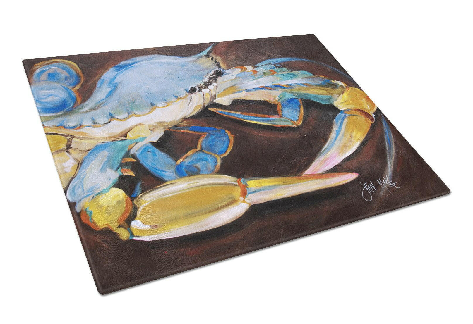 Blue Crab Glass Cutting Board Large JMK1090LCB by Caroline's Treasures
