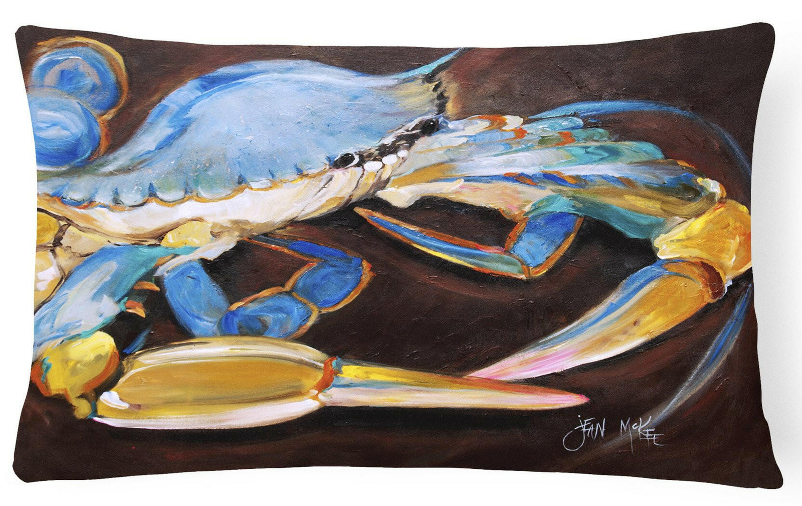 Blue Crab Canvas Fabric Decorative Pillow JMK1090PW1216 by Caroline's Treasures