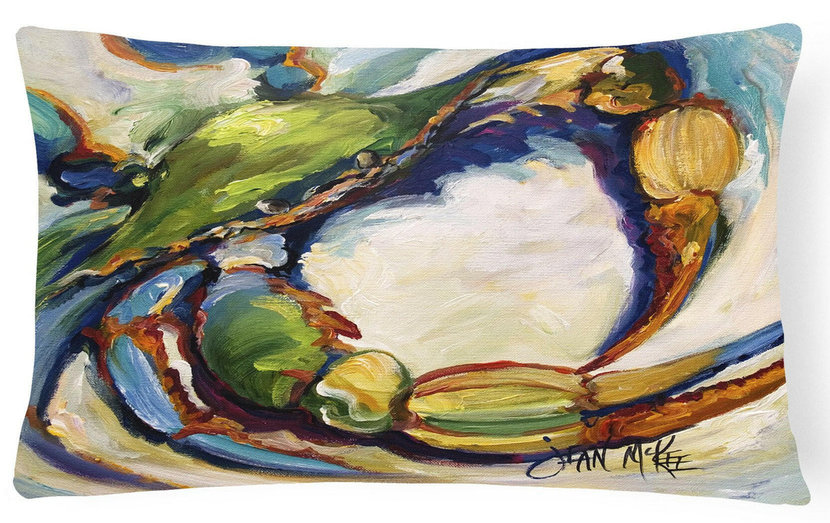 Blue Crab Canvas Fabric Decorative Pillow JMK1091PW1216 by Caroline&#39;s Treasures