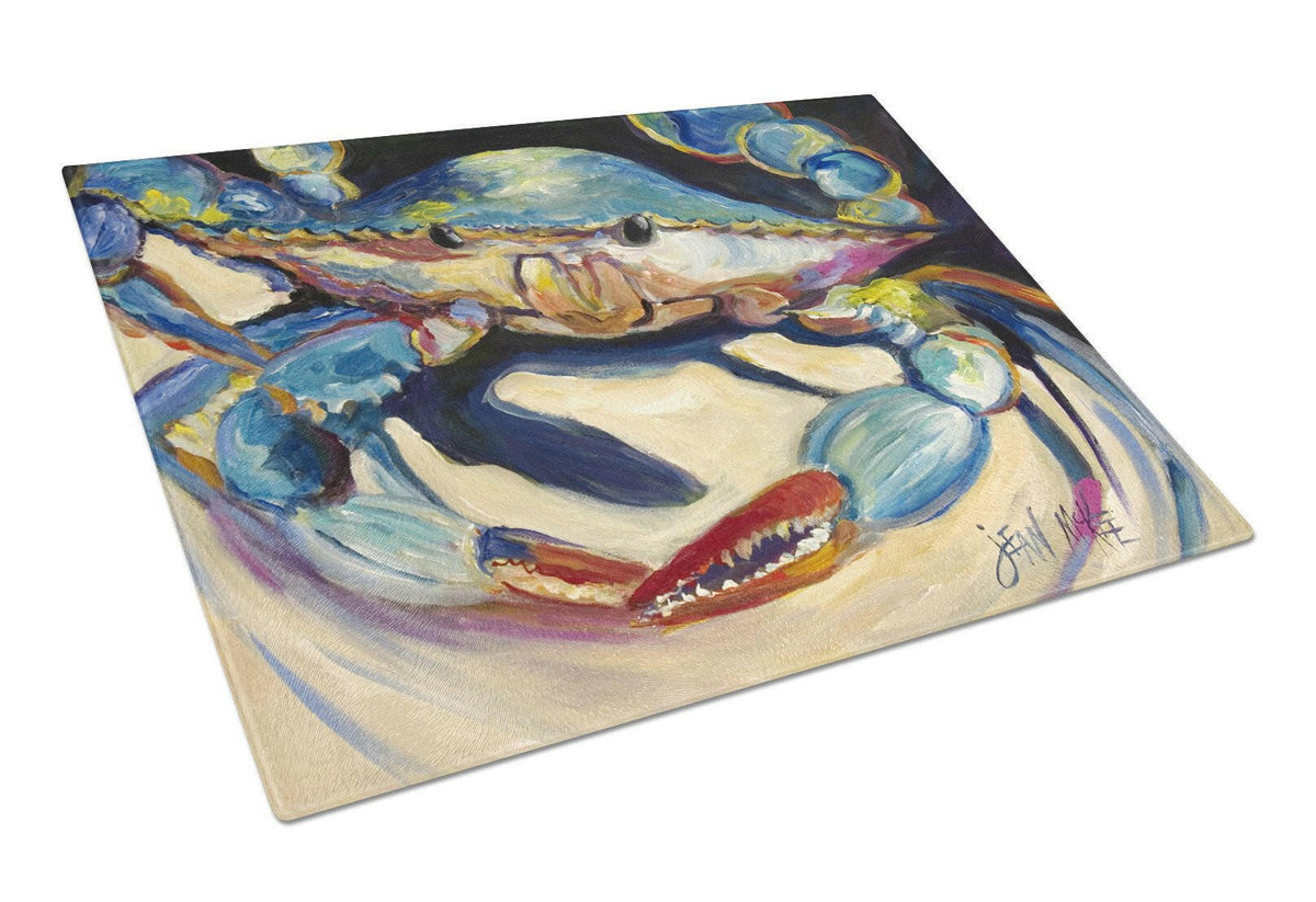 Blue Crab Glass Cutting Board Large JMK1094LCB by Caroline&#39;s Treasures