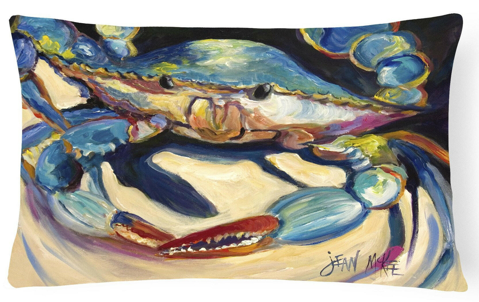 Blue Crab Canvas Fabric Decorative Pillow JMK1094PW1216 by Caroline's Treasures