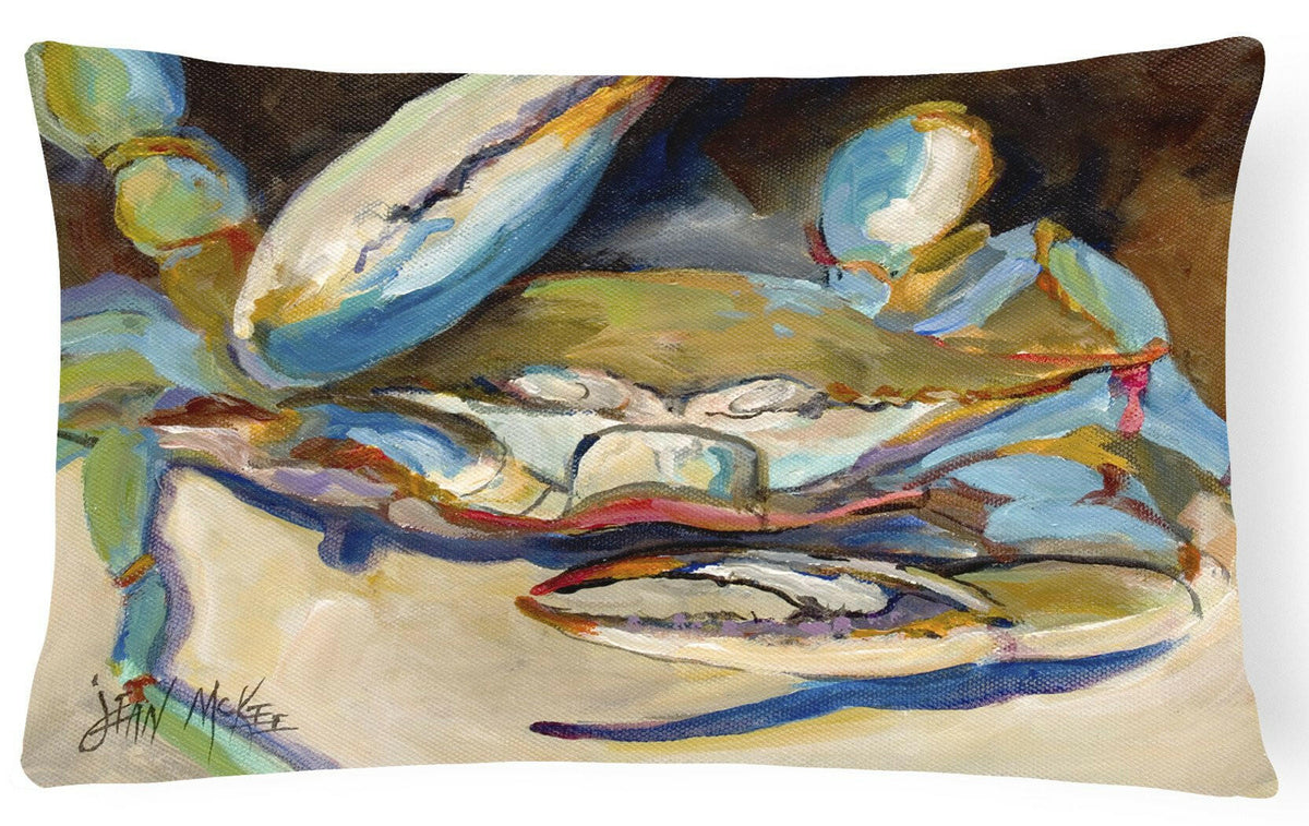 Big Crab Claw Blue Crab Canvas Fabric Decorative Pillow JMK1099PW1216 by Caroline&#39;s Treasures