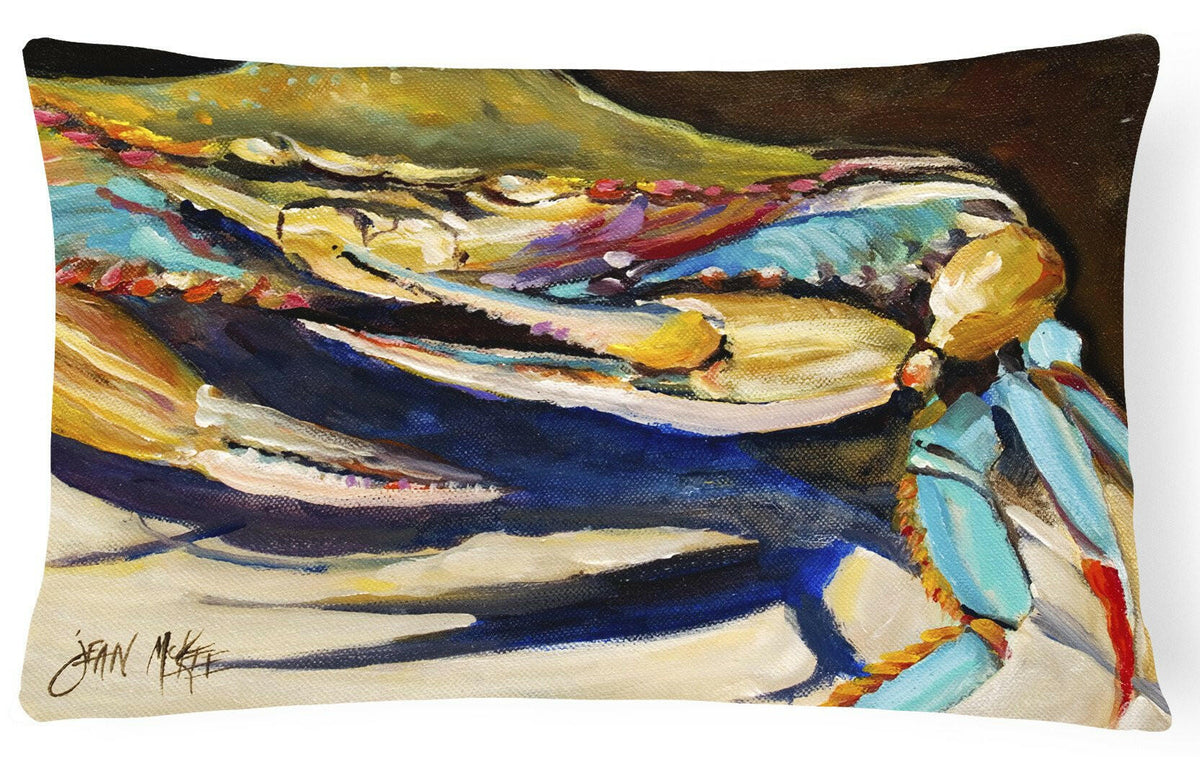Crab to Crab Blue Crab Canvas Fabric Decorative Pillow JMK1100PW1216 by Caroline&#39;s Treasures