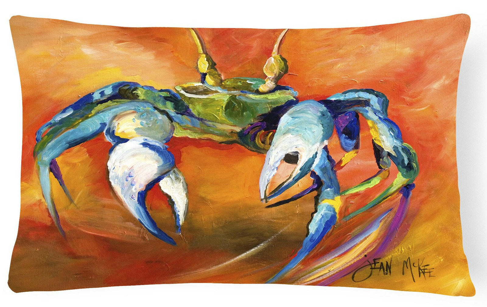Blue Crab Canvas Fabric Decorative Pillow JMK1110PW1216 by Caroline's Treasures