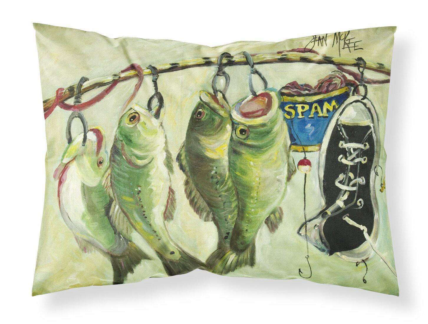 Recession Food Fish caught with Spam Fabric Standard Pillowcase by Caroline's Treasures