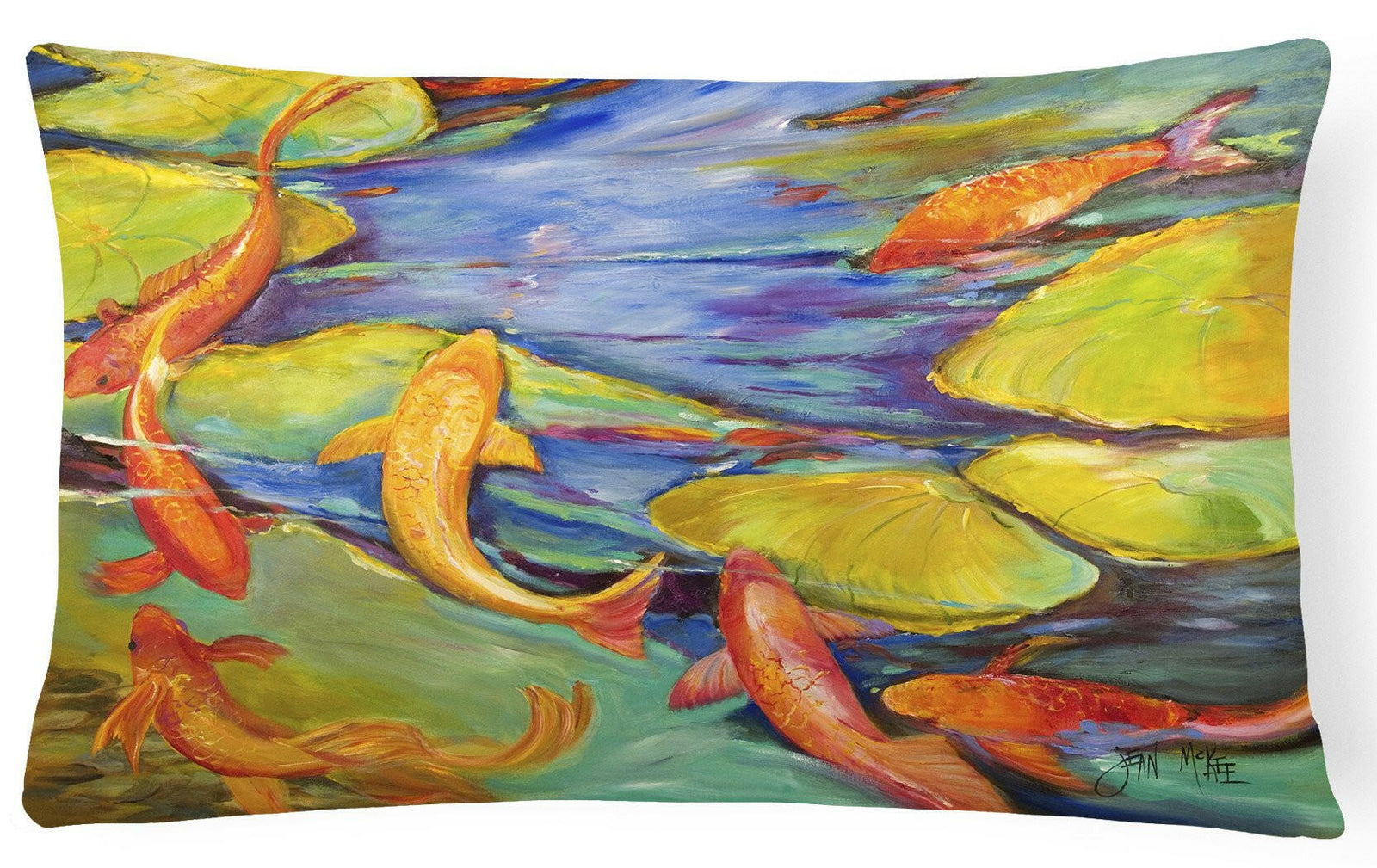 Koi Canvas Fabric Decorative Pillow JMK1115PW1216 by Caroline's Treasures