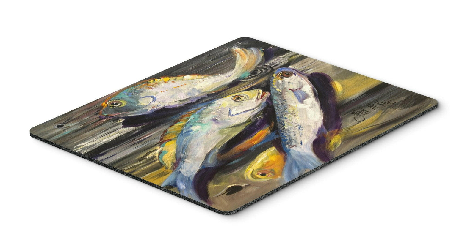 Fish on the Dock Mouse Pad, Hot Pad or Trivet JMK1116MP by Caroline's Treasures