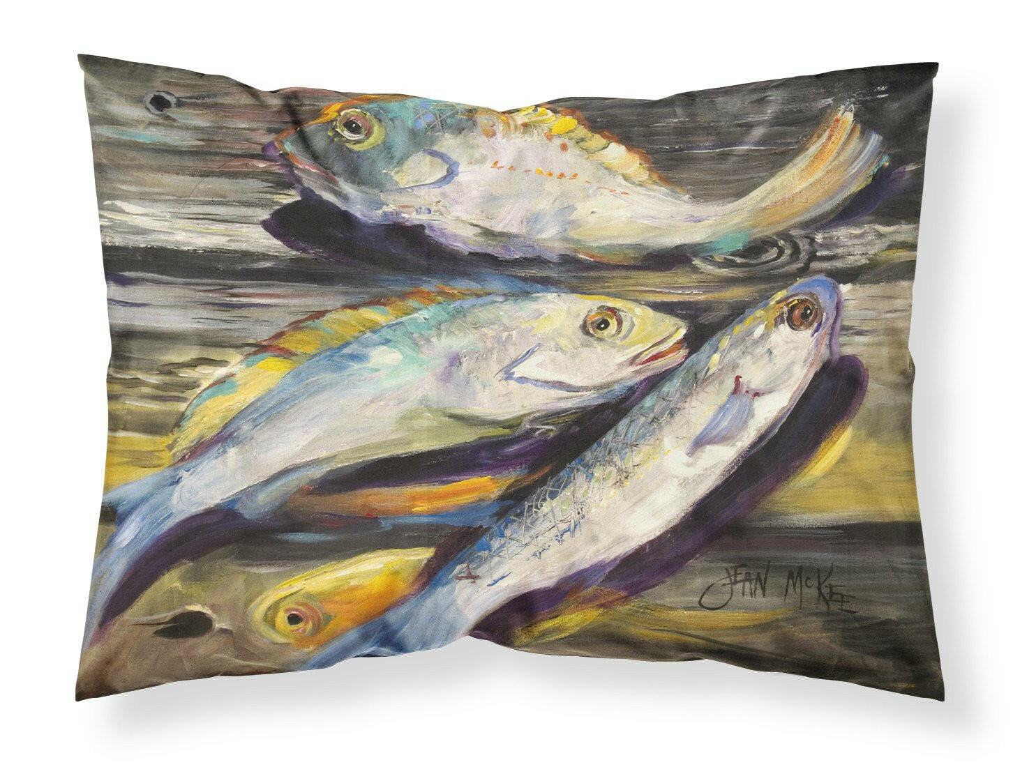 Fish on the Dock Fabric Standard Pillowcase JMK1116PILLOWCASE by Caroline's Treasures