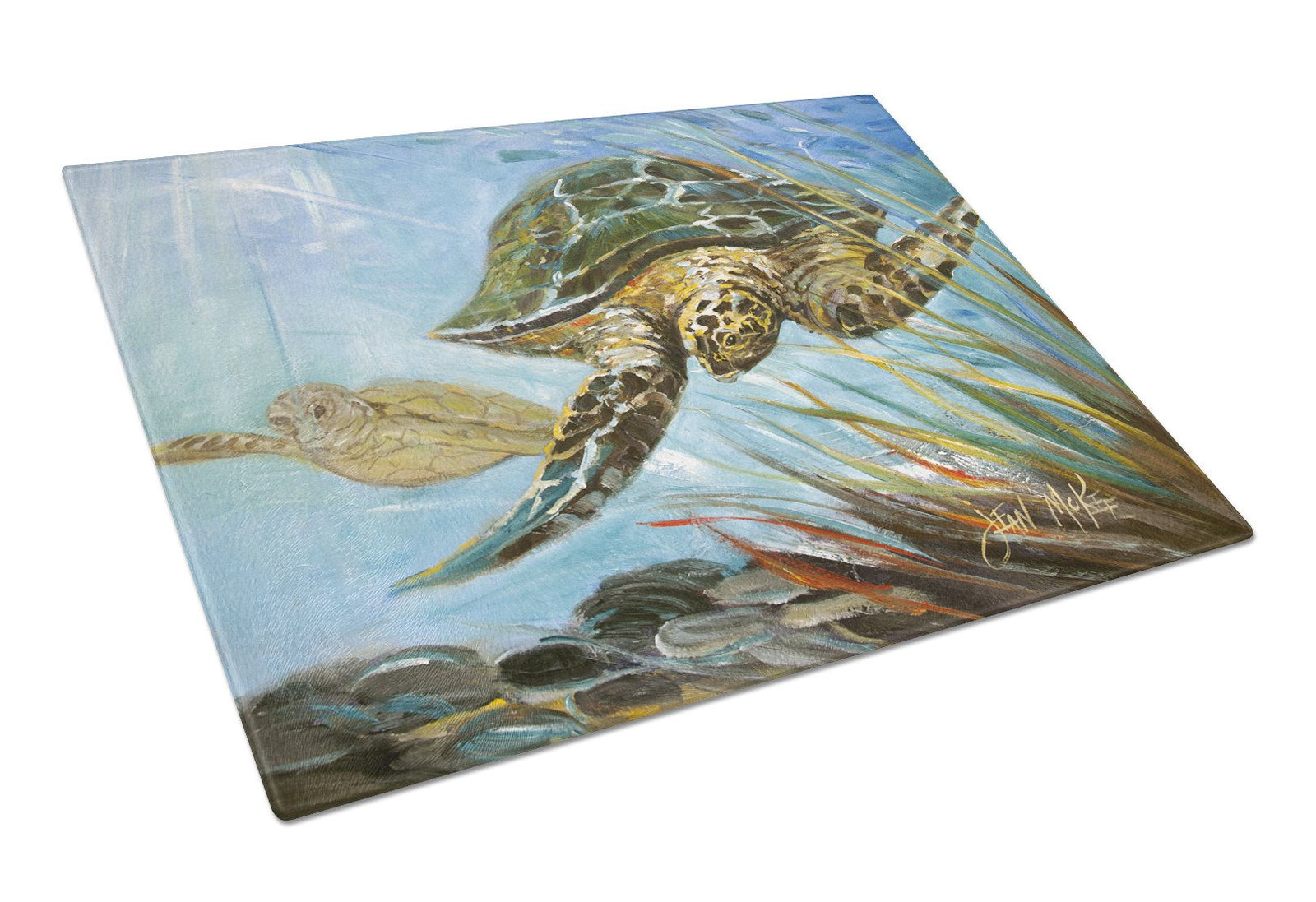 Loggerhead Sea Turtle Glass Cutting Board Large JMK1118LCB by Caroline's Treasures