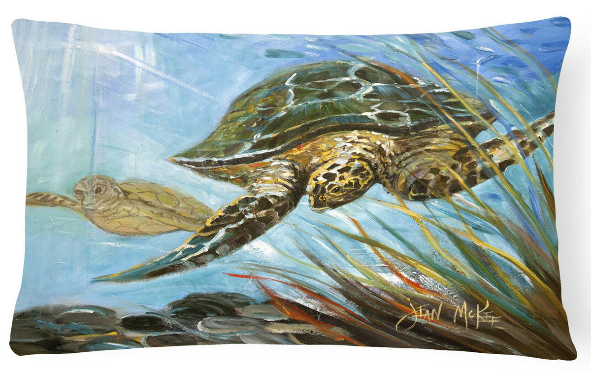 Loggerhead Sea Turtle Canvas Fabric Decorative Pillow JMK1118PW1216 by Caroline&#39;s Treasures