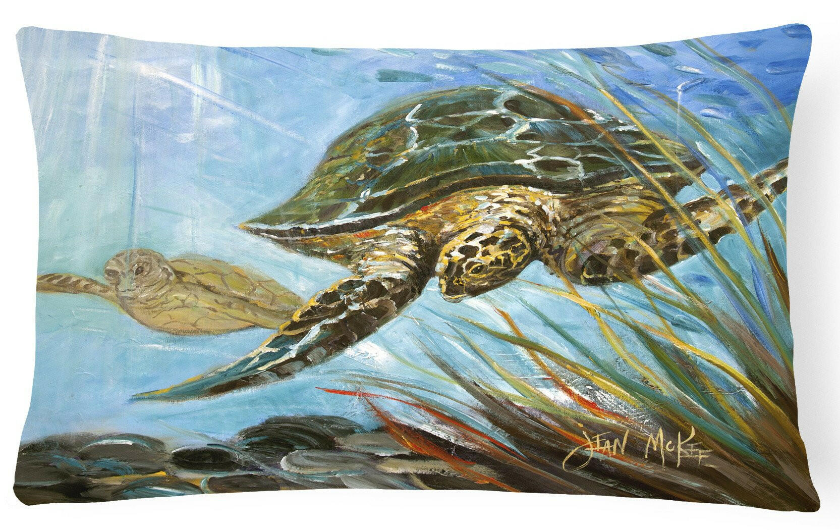 Loggerhead Sea Turtle Canvas Fabric Decorative Pillow JMK1118PW1216 by Caroline's Treasures