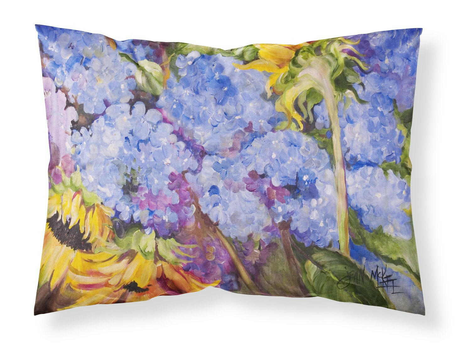Hydrangeas and Sunflowers Fabric Standard Pillowcase JMK1119PILLOWCASE by Caroline's Treasures