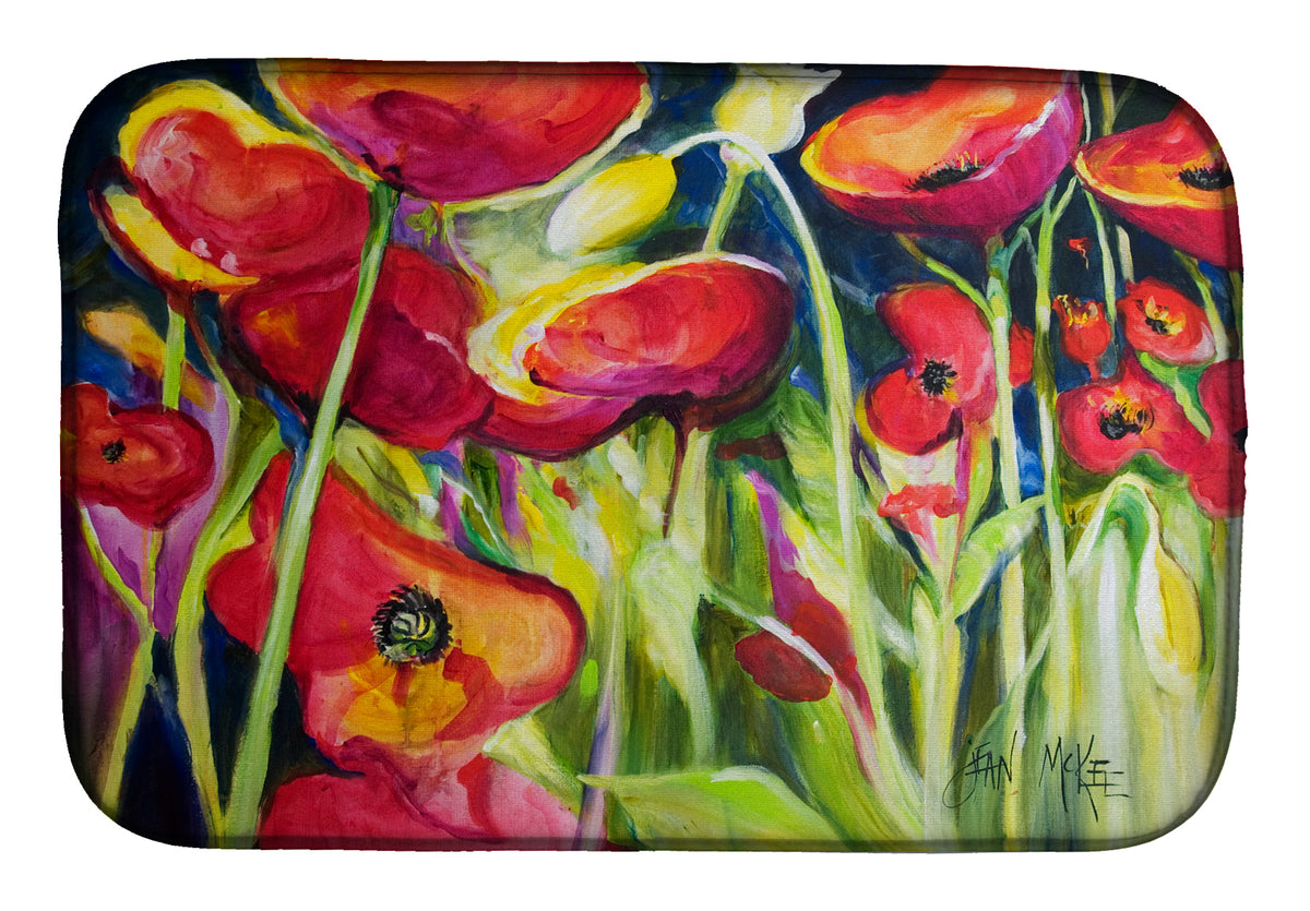 Red Poppies Dish Drying Mat JMK1121DDM  the-store.com.