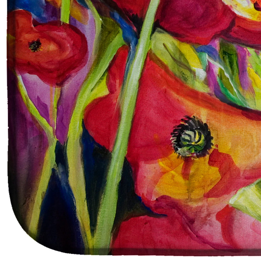 Red Poppies Dish Drying Mat JMK1121DDM  the-store.com.