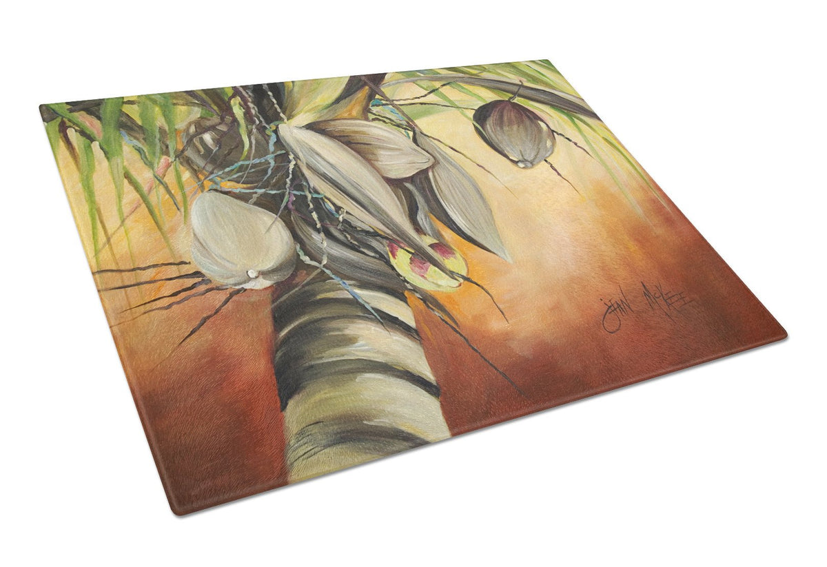 Coconut Tree Glass Cutting Board Large JMK1128LCB by Caroline&#39;s Treasures