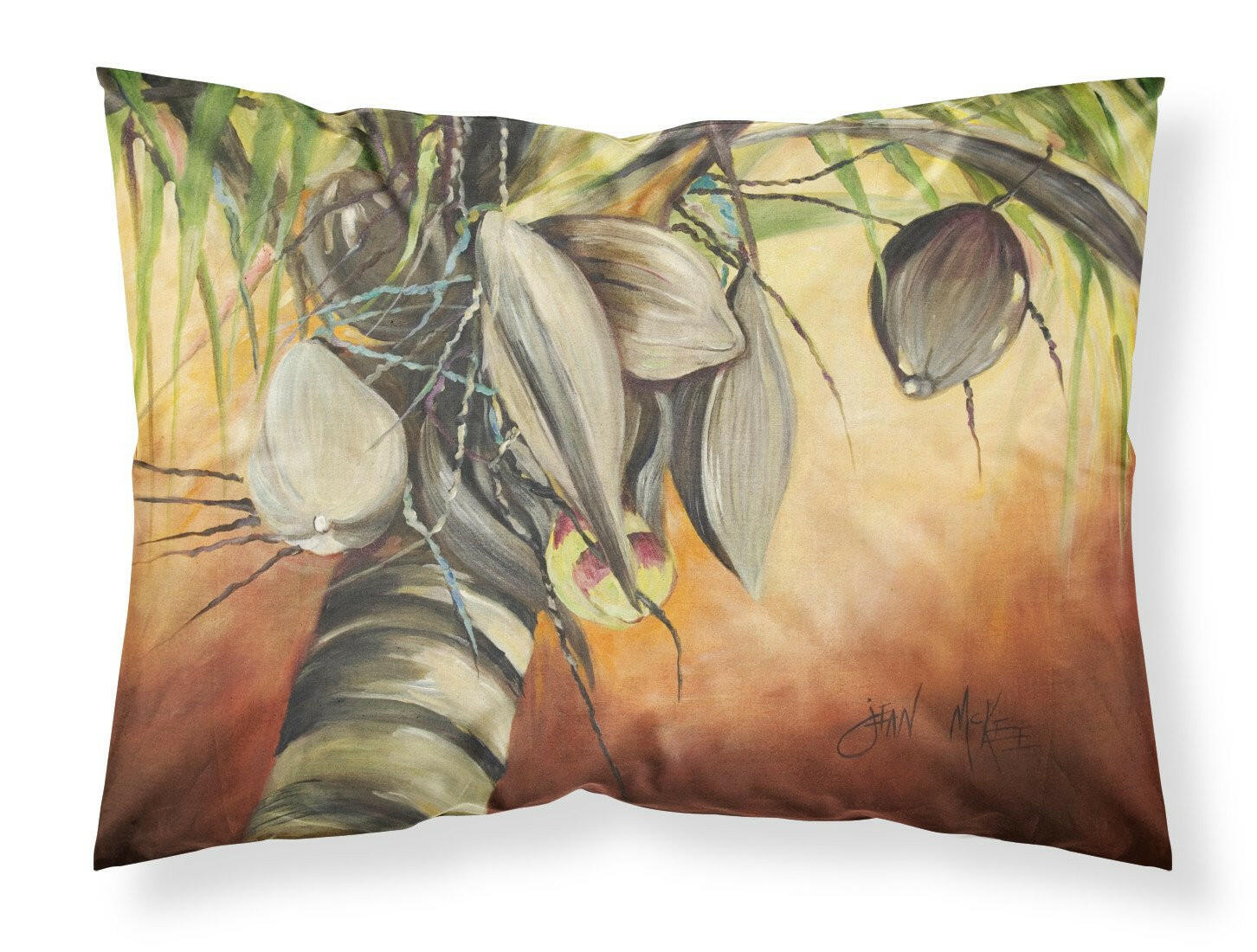 Coconut Tree Fabric Standard Pillowcase JMK1128PILLOWCASE by Caroline's Treasures