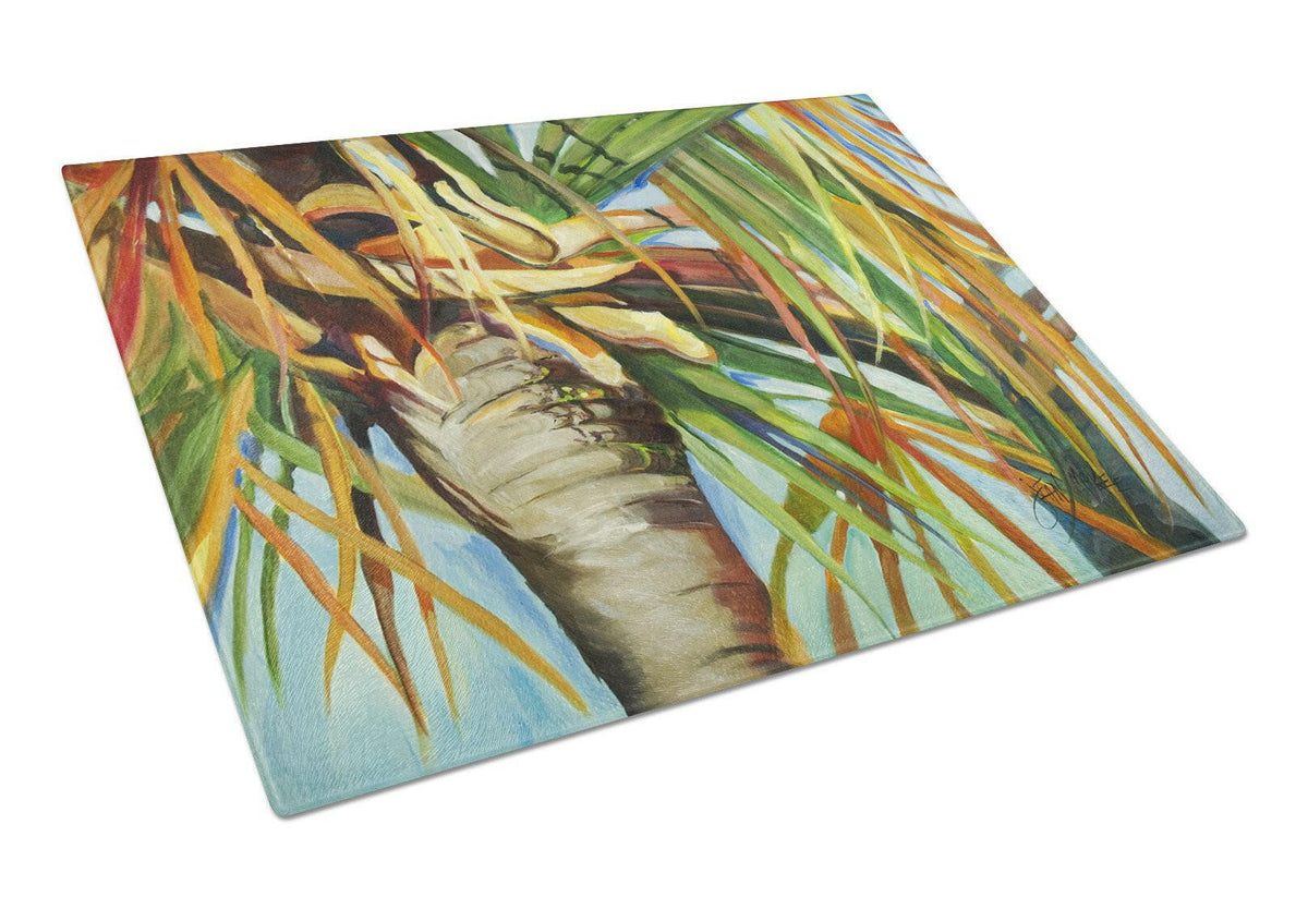 Orange Top Palm Tree Glass Cutting Board Large JMK1129LCB by Caroline&#39;s Treasures