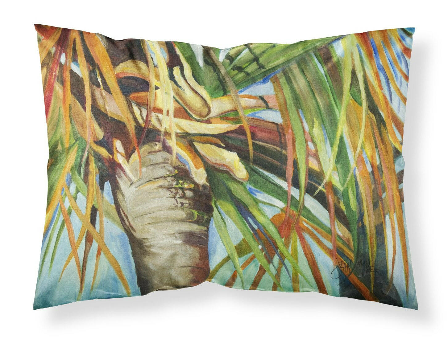 Orange Top Palm Tree Fabric Standard Pillowcase JMK1129PILLOWCASE by Caroline's Treasures