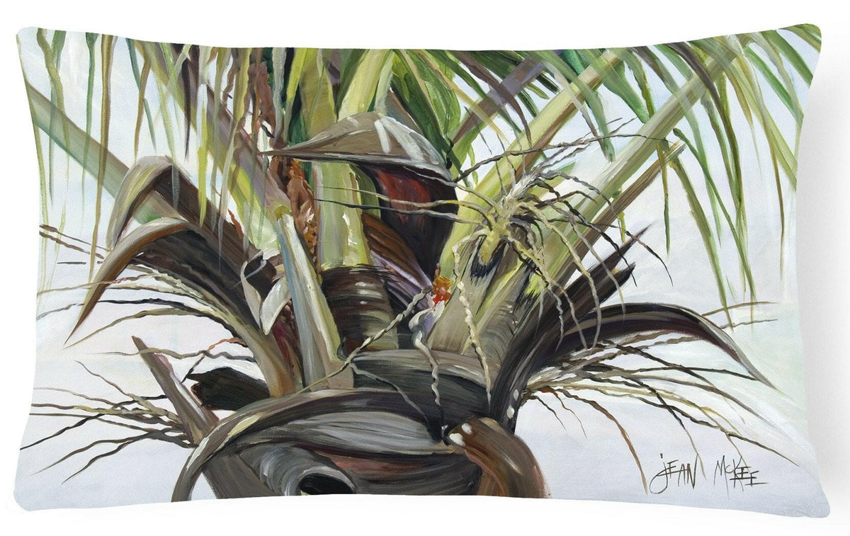 Top Palm Tree Canvas Fabric Decorative Pillow JMK1130PW1216 by Caroline&#39;s Treasures