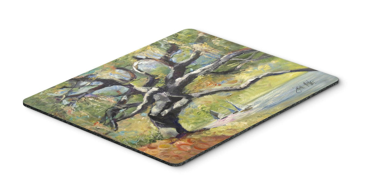 Oak Tree on the Bay with Sailboats Mouse Pad, Hot Pad or Trivet JMK1132MP by Caroline&#39;s Treasures