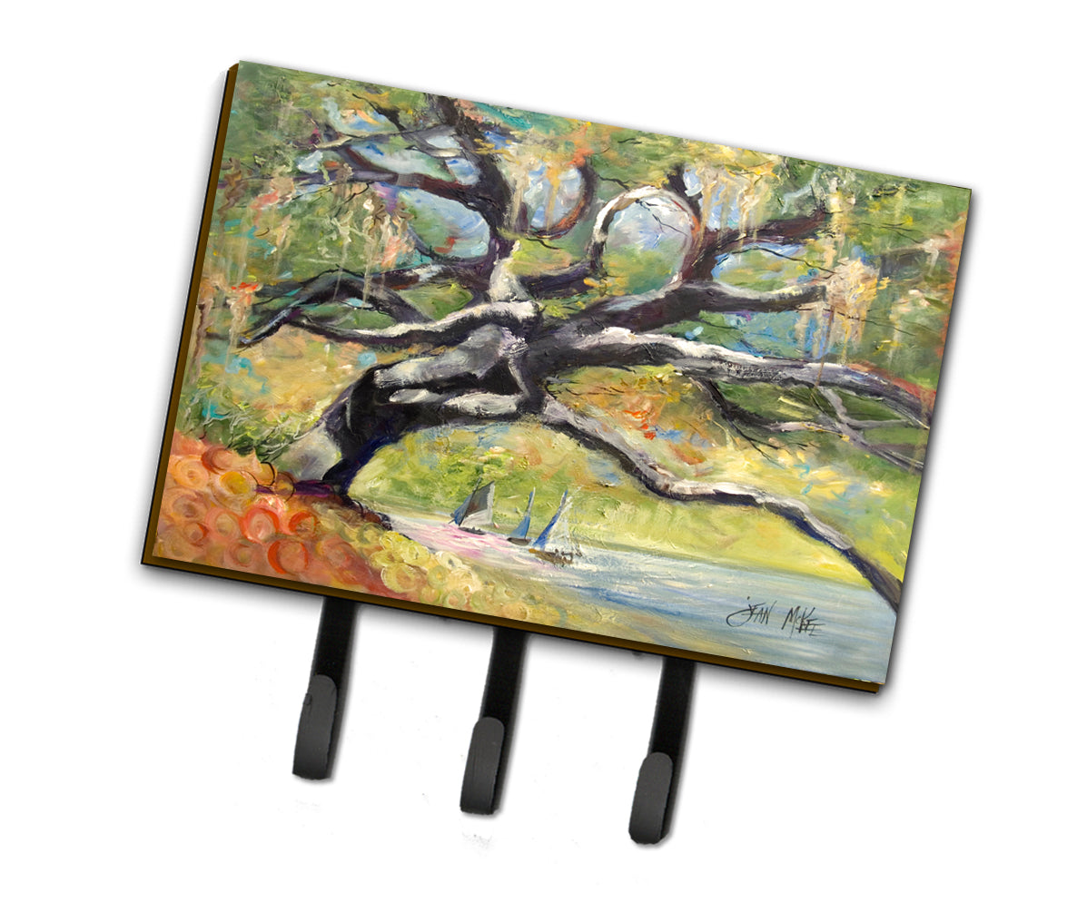 Oak Tree on the Bay with Sailboats Leash or Key Holder JMK1132TH68  the-store.com.
