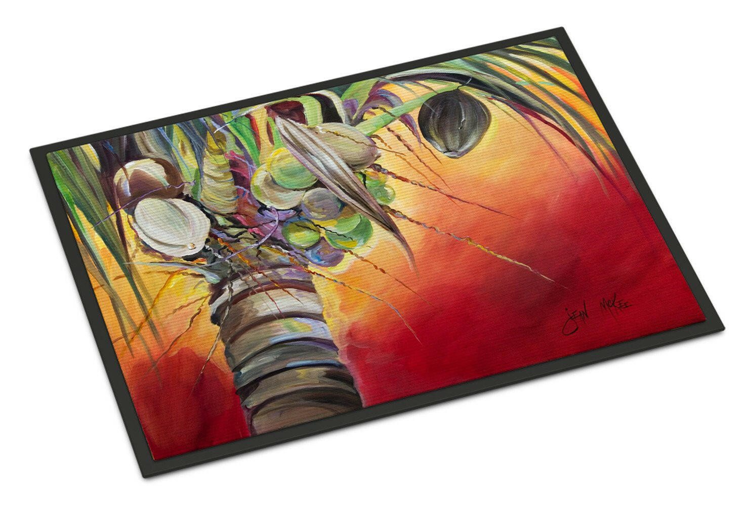 Sunset on the Coconut Tree Indoor or Outdoor Mat 18x27 JMK1133MAT - the-store.com
