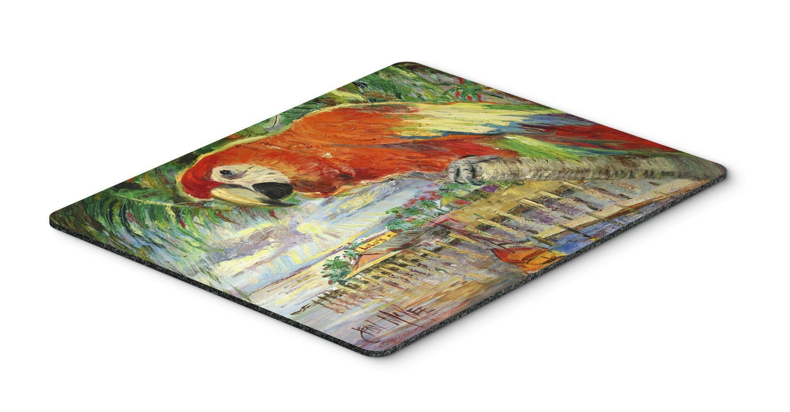 Red Parrot at Lulu's Mouse Pad, Hot Pad or Trivet JMK1134MP by Caroline's Treasures