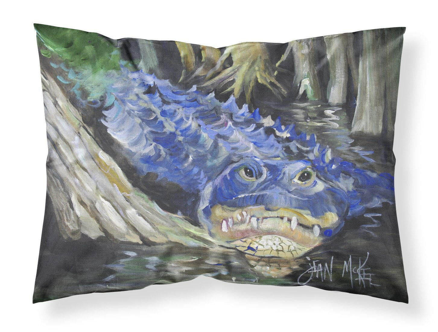 Blue Alligator Fabric Standard Pillowcase JMK1135PILLOWCASE by Caroline's Treasures
