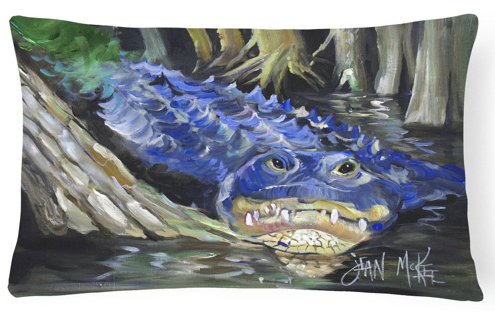 Blue Alligator Canvas Fabric Decorative Pillow JMK1135PW1216 by Caroline's Treasures