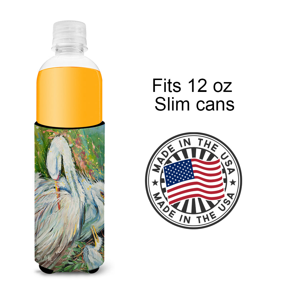 White Egret in the Rain Ultra Beverage Insulators for slim cans JMK1139MUK.
