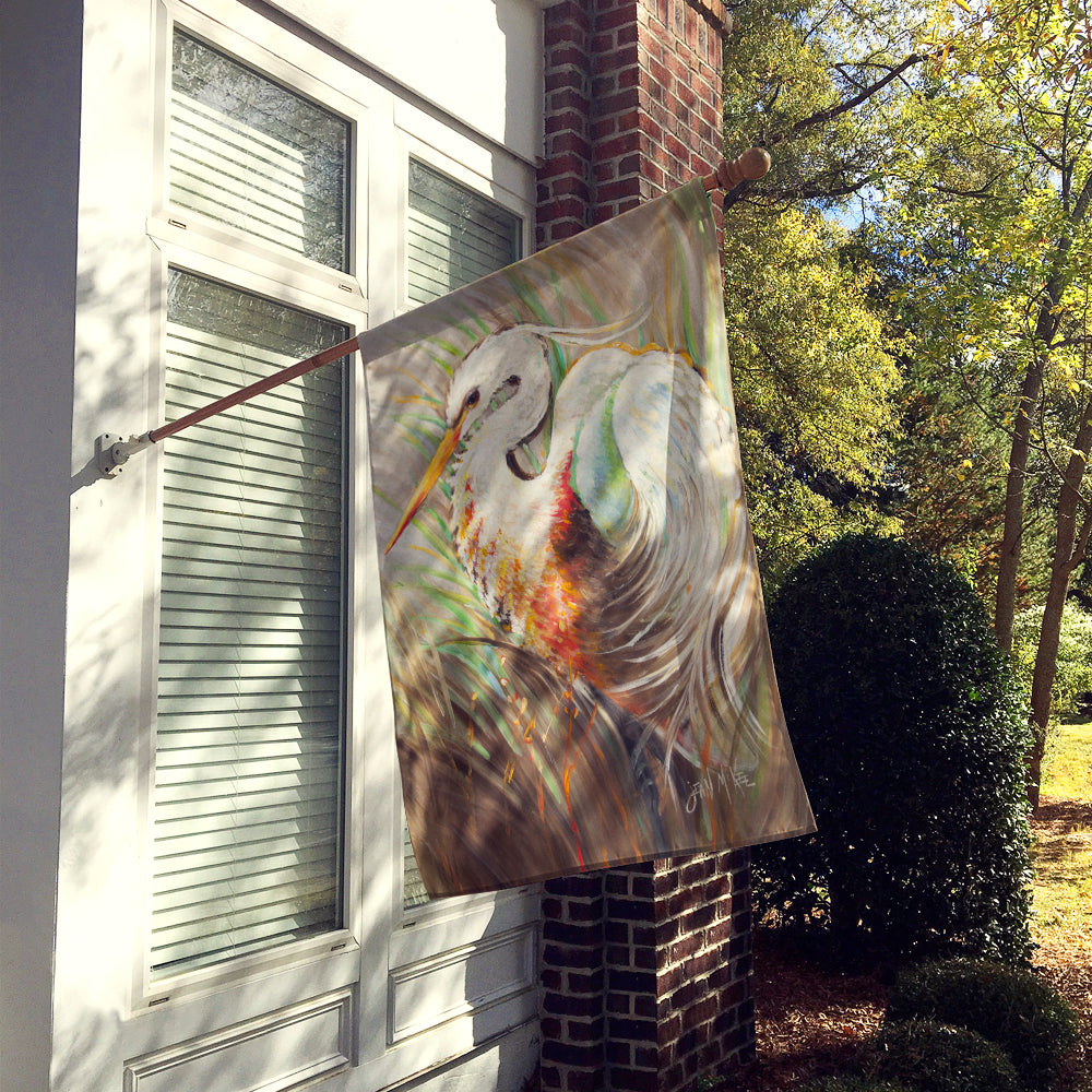White Egret Flag Canvas House Size JMK1140CHF