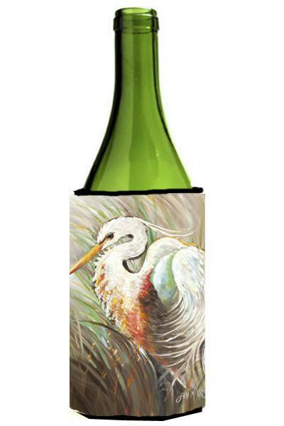 White Egret Wine Bottle Beverage Insulator Hugger JMK1140LITERK by Caroline's Treasures