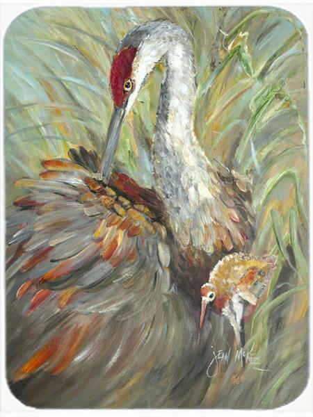 Sandhill Crane with baby Glass Cutting Board Large JMK1143LCB by Caroline's Treasures