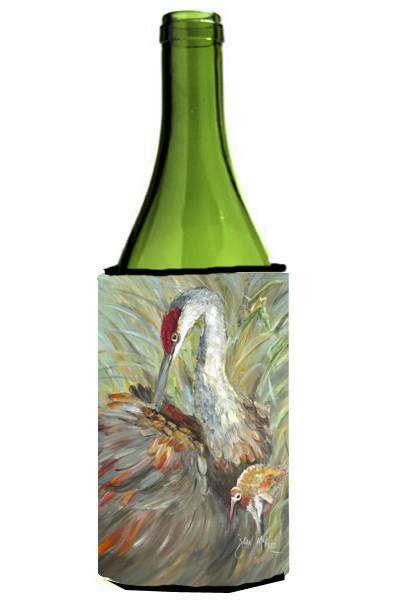 Sandhill Crane with baby Wine Bottle Beverage Insulator Hugger JMK1143LITERK by Caroline&#39;s Treasures