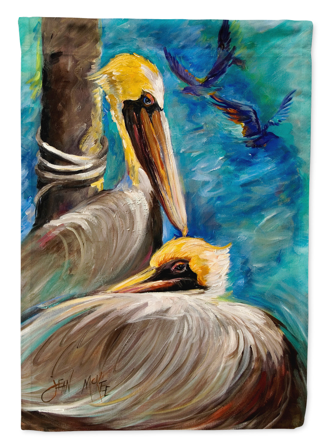 Pelicans Remembering Flag Canvas House Size JMK1145CHF